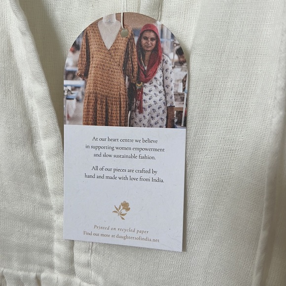 Daughters of India White Linen Dress size XS NWT - Picture 2 of 6